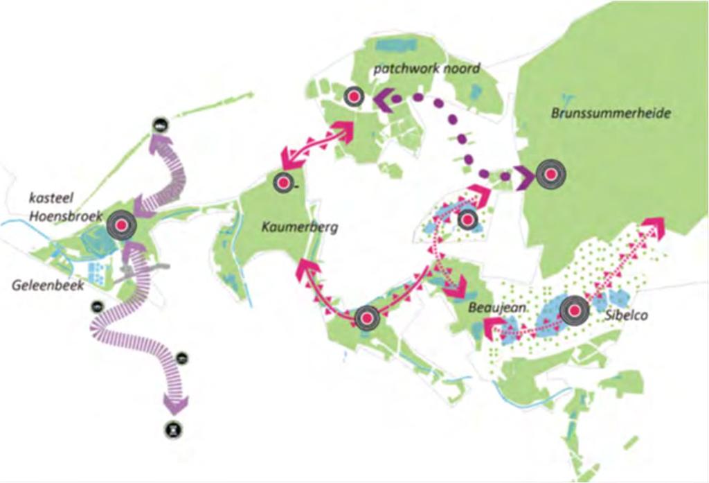 Figuur 3-4 Visie Gebrookerbos met de verbinding tussen Brunssumerheide en het dal van de Geleenbeek via onder meer kasteel Hoensbroek 21 3.