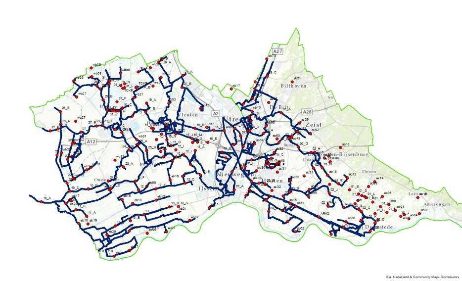 Utrecht GIS kaart met migratieroutes voor vis.