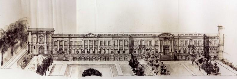 Detail van een plan voor de Wereldtentoonstelling van 1897 in het Jubelpark, Bruxelles Exposition