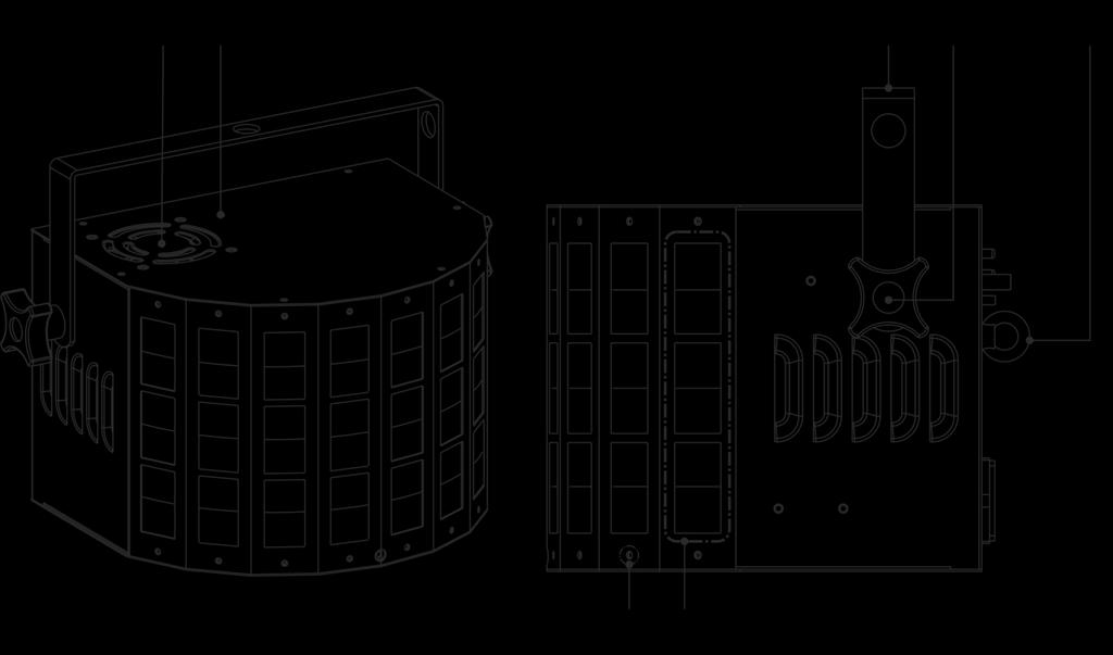 Beschrijving van het apparaat Functies De Showtec Techno Derby is een lichtfixture met groot vermogen en fantastische effecten.