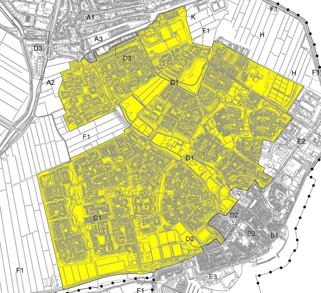 4.2.6 D1. Uitbreidingswijken bestaand Wijziging Raadsplein 16-11-2017 Gebiedsbeschrijving GEBIED Tussen de dorpskernen van Edam en Volendam liggen verschillende uitbreidingswijken.