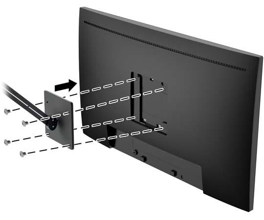2. Verwijder de vier schroeven uit de VESA-gaten in de achterzijde van het monitorpaneel. 3.