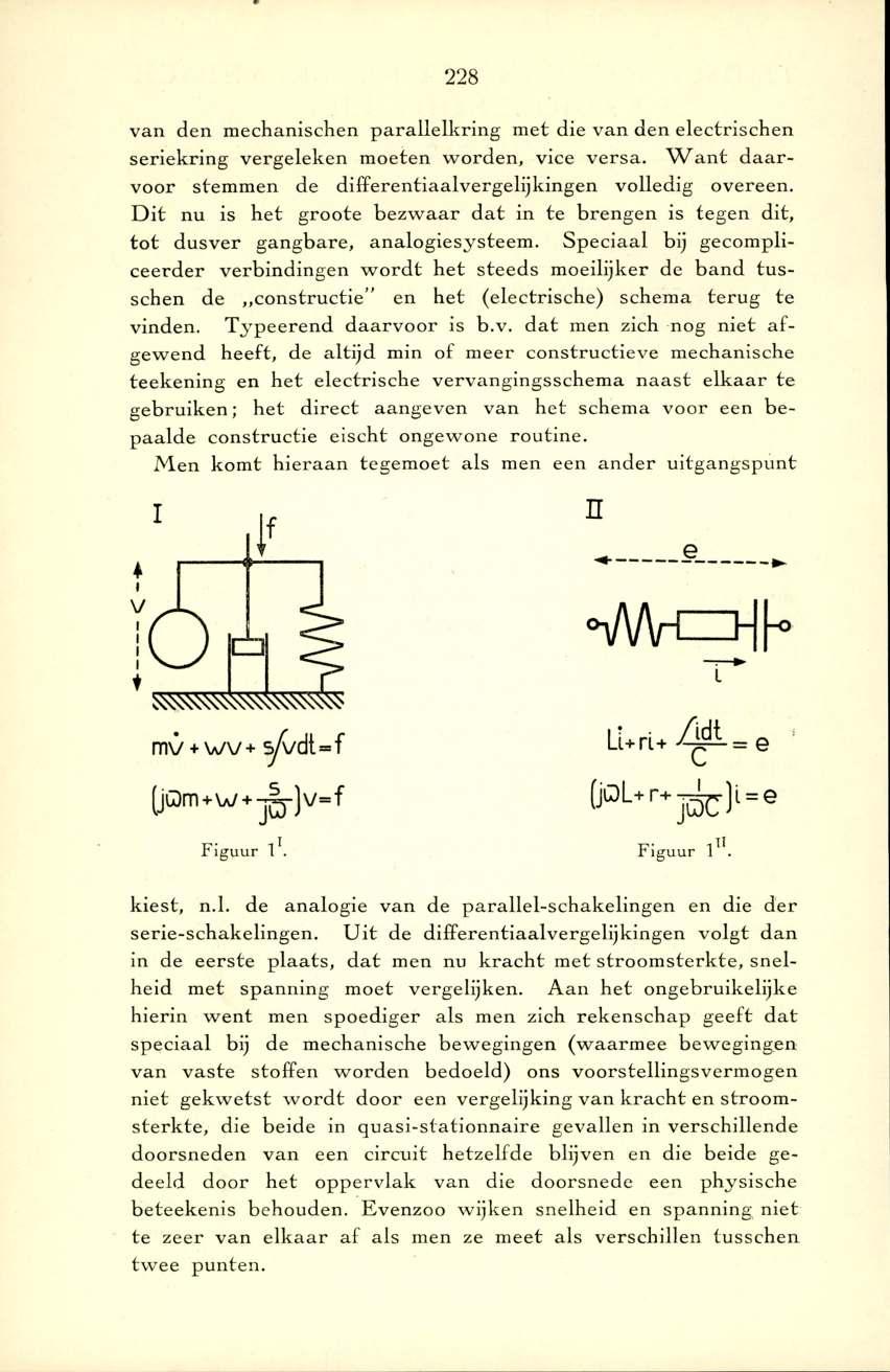 228 van den m echanischen p a ra lle lk rin g met die van den electrischen seriekrin g vergeleken m oeten w orden, vice v e rsa.