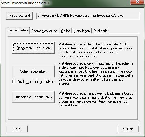 Hoofdstuk 3: Bridgemate Control Software software 13 Hoofdstuk 3: Bridgemate Control Software software Het Bridgemate Control Software programma is de brug tussen het rekenprogramma en het