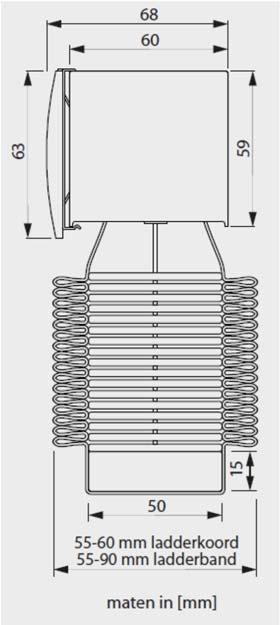 Afmetingen Top line jaloezie De kleuren van de bovenbak (60 mm) Universele schaarsteun voor wand en plafond De maximale systeembreedte is o 3600 mm bij koordbediening systeem, o