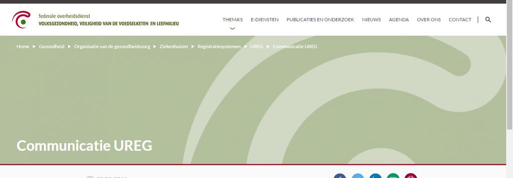 45/47 De UREG-registratie beschikt over een eigen pagina op de website van de FOD Volksgezondheid. U kunt deze terugvinden via : www.health.belgium.