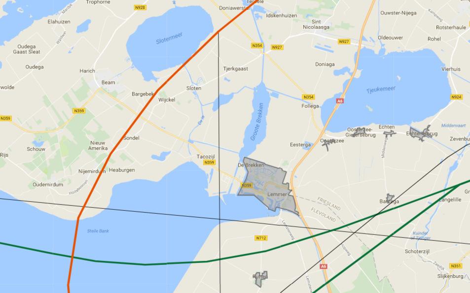 OUTBOUND-01 Vanaf exit point LE521 wordt onmiddellijk naar grotere hoogte doorgestegen en ter hoogte van Drachten ingevoegd in de Schiphol verkeersstroom.