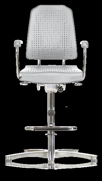 lichtgrijs (RAL 9035) Werkstar met zacht PUR integraalschuim kussens WS 9211 lichtgrijs (RAL 7035) KLIMASTAR zacht PUR integraalschuim hoge stoel Ook leverbaar met armleuningen* (-011 CH.17). Incl.