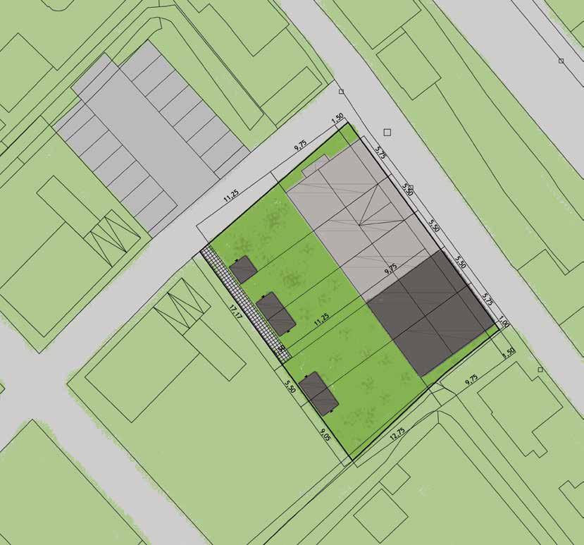 Om aan de parkeernorm te voldoen word aan de zijkant van et project door de gemeente Hendrik-Ido-Ambact een parkeerterrein gerealiseerd voor de in totaal zeven nieuw te realiseren woningen.