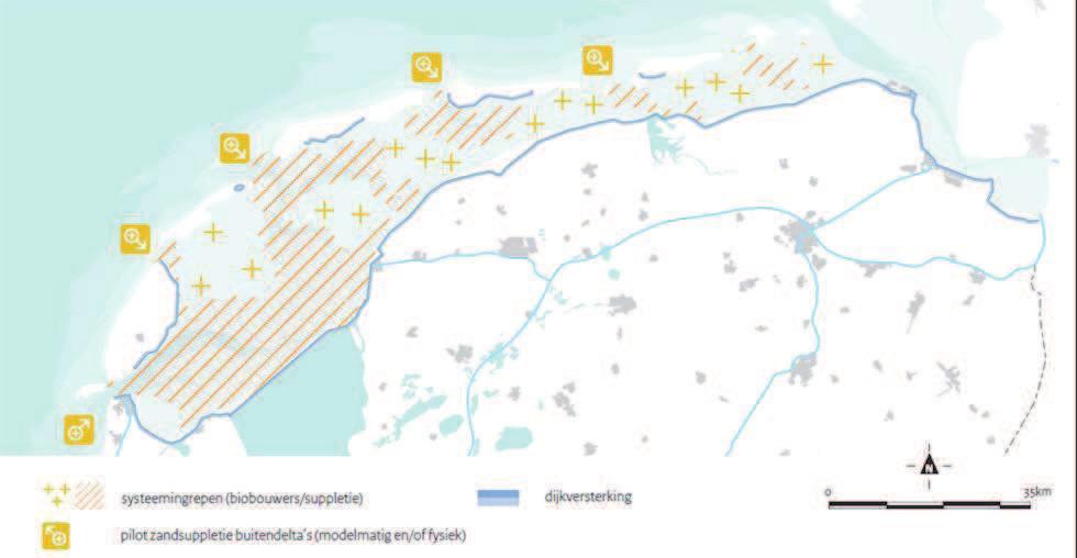 Afbeelding 17 - Systeemingrepen voor buitendelta s en Waddenzee Er kan een knikpunt ontstaan in relatie tot de buitendelta s.