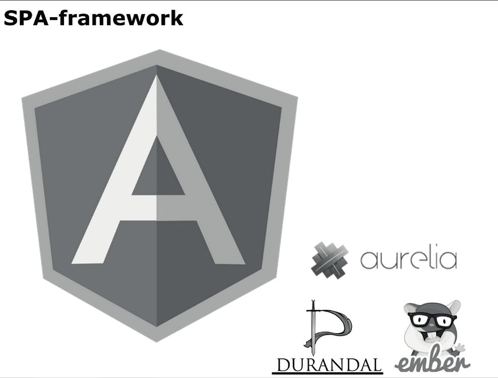 / Angular / Angular is geen bibliotheek zoals de hiervoor genoemde. Angular is een compleet framework voor het realiseren van client-sided webapplicaties.