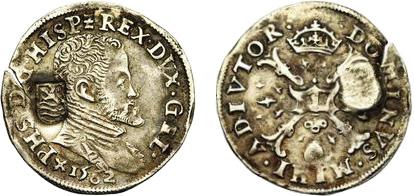 metaal. Een afgesproken of herkenbare klop bevestigt de originele of afgesproken waarde van de munt. Een klop verandert de officiële waarde van de munt Fig.