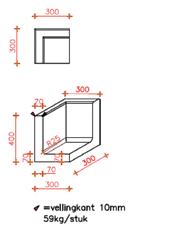 DETAILTEKENING L-ELEMENT L-element 40cm