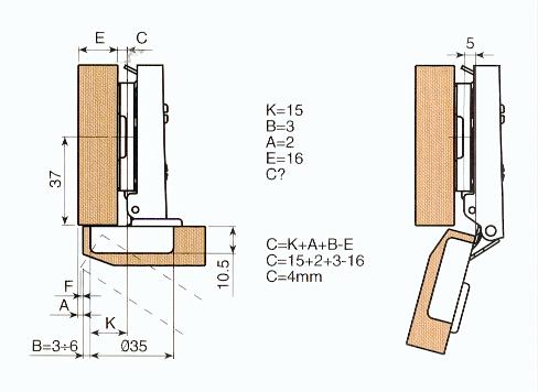 A = 46. B = 6 mm x Ø 35 mm x 10.