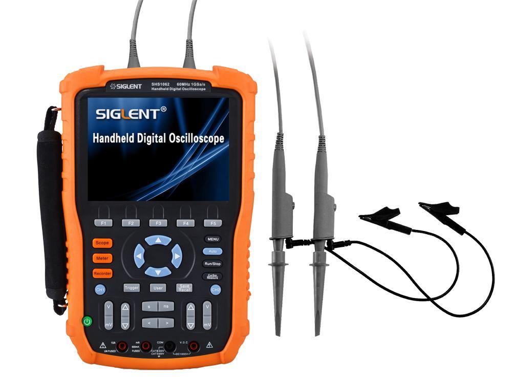 DataSheet DS03010-E07B SHS1000 Series Handheld Digital Oscilloscope SH1102/SHS1062 Features & Benefits SHS1000 Series have 2 channels; provide functions as Oscilloscope, Multimeter and Recorder
