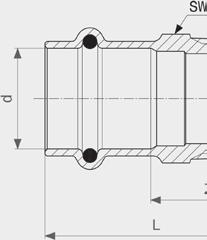 Profipress met SC-Contur A1 A1 OVERGANGSSTUKKEN/-BOCHTEN Sanpressovergangsstuk model2211 artikel d R Z L SW Z*