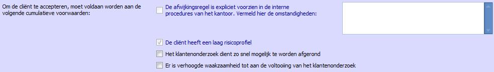 Dit leidt uiteindelijk tot een acceptatie of geen acceptatie van de klant. Links van het scherm kan er terug genavigeerd worden via de boomstructuur.