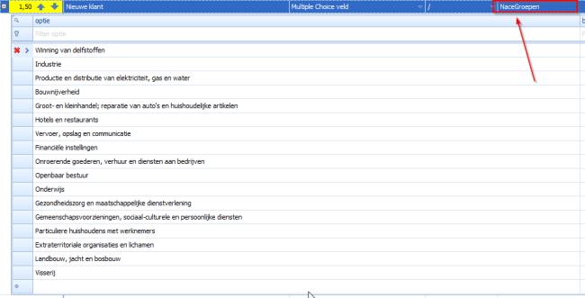 5.2.6 Lookuptable Een lookuptable is een tabel met mogelijke antwoorden voor een multiplechoice-veld, die opgevuld wordt uit een