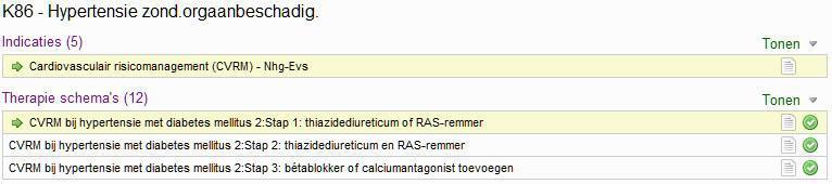 getoond. Dit ligt anders bij de andere selectiecriteria, d.w.z. met betrekking tot contra-indicaties en allergieën. (zie ook Praktijkinstellingen op pagina 16).