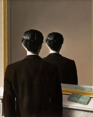 René Magritte, La reproduction interdite (verboden af te beelden), 1937 Achtergrondinformatie De Belgische surrealistische kunstenaar Magritte was geïnteresseerd in het mysterie dat in de zichtbare