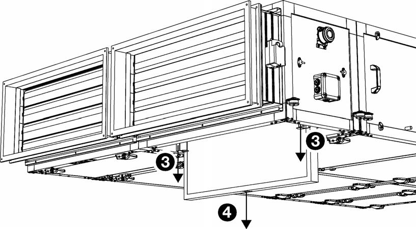 2 Het filter vervage Het toestel is voorzie va twee filters: Buiteuchtfilter: F7 1. Afvoerluchtfilter: M5 2. De filters moet regelmatig worde vervage.