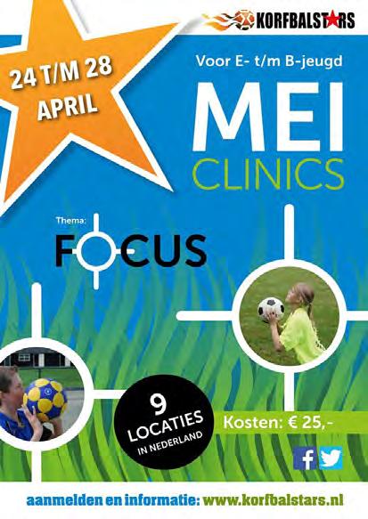 Nieuw in de Meivakantie de Meiclinics van Korfbalstars! Op woensdag 26 april organiseert Korfbalstars een Meiclinic voor alle B, C, D en E-jeugd bij CKV VALTO in De Lier.