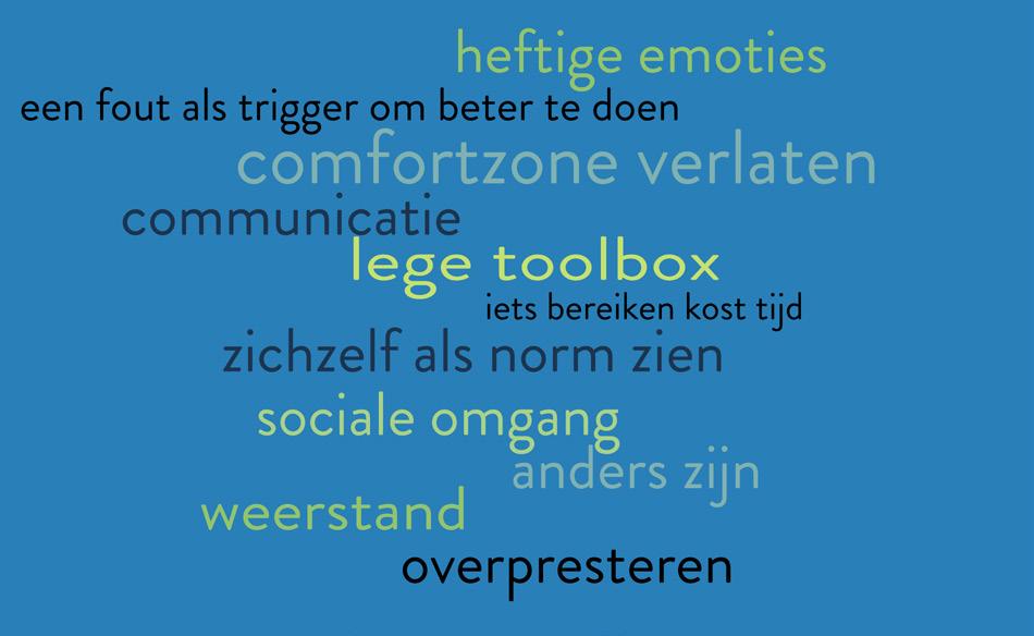 zelfkennis opdoen, keuzes maken... Nog anderen hebben een aantal workshops gevolgd of zijn langsgekomen voor een gesprek. Alle wegen zijn oké.