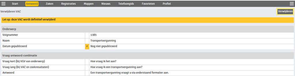 B15. Hoe verwijder ik een onderwerp/tekstblok/vac?