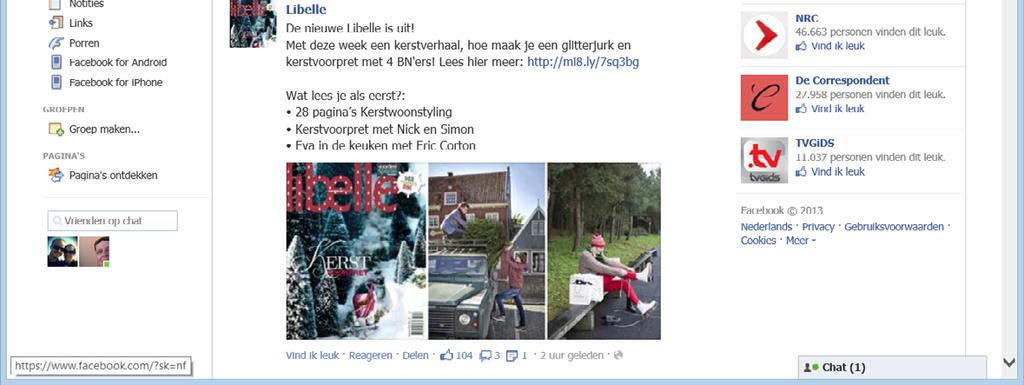 42 Alles over Facebook 3.1 Nieuwsoverzicht bekijken op Facebook Het nieuwsoverzicht is een lijst met berichten op de startpagina van uw Facebookaccount.