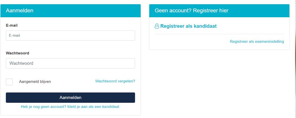1. Registreren U moet zich eerst registreren. Daarna kunt u zich inschrijven voor een examen. Surf naar de Administratieve Module CNaVT. Kies Nederlands of Engels.