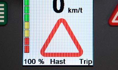 Met de snelheidsregelaar kan de snelheid ook tijdens het rijden van een helling worden