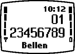 3. Basisfuncties Opbellen 1. Toets vanuit de standby-modus het netnummer en telefoonnummer in met de toetsen tot en met. De tekst Menu verandert in Bellen.