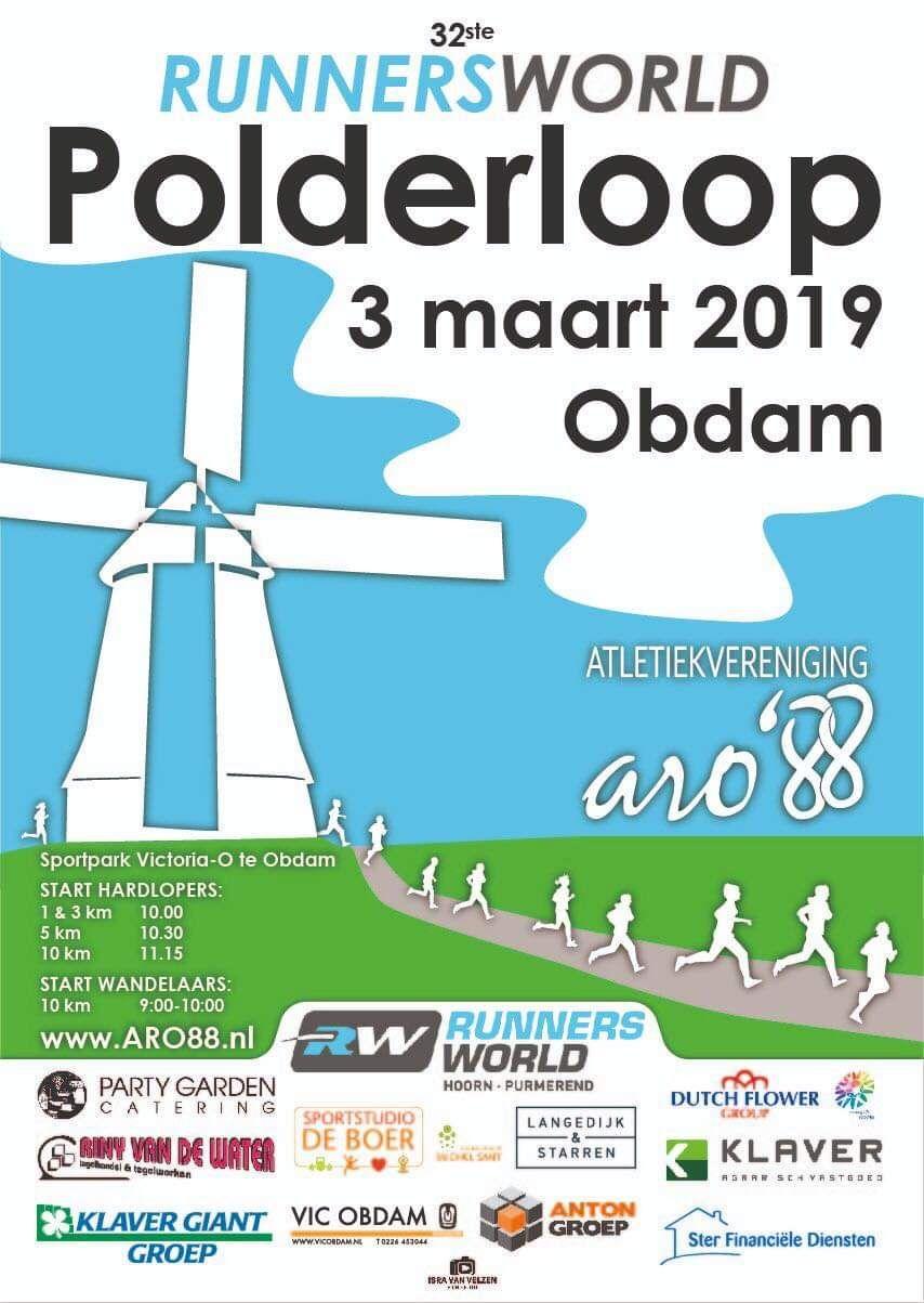 Runnerworld-Polderloop Op zondag 3 maart organiseert atletiekvereniging ARO'88 in Obdam het loopevenement Runnerworld-Polderloop. Het is goed voor kinderen om (buiten) sportief in beweging zijn.