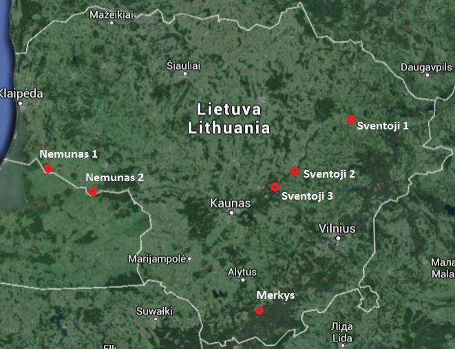 Litouwen De rivieren in Litouwen monden uit in de Baltische zee en hebben het karakter van langzaam stromende, meanderende laaglandrivieren.