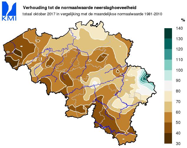 Geografische verdeling van de neerslag