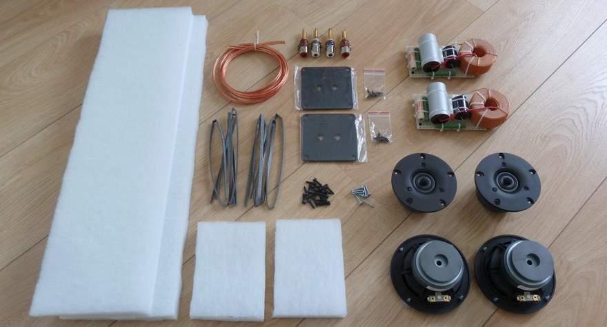 Inhoud van de Humble Homemade Hifi zelfbouw luidspreker kit HATT Mk-VIII (standaard versie).