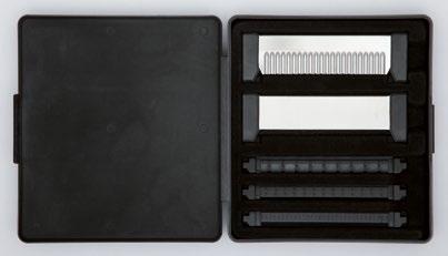 ribbel- en wafelvorm, en drie verschillende Julienne messen (3mm, 7 mm en 10mm) worden