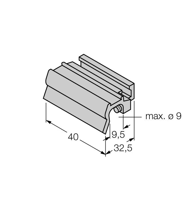 KLZ1-INT 6970410 toebehoren voor montage van de sensor BIM-INT en BIM- UNT op trekstangcilinder; cilinderdiameter: 32 40 mm; materiaal: aluminium; andere montagebeugels voor verschillende