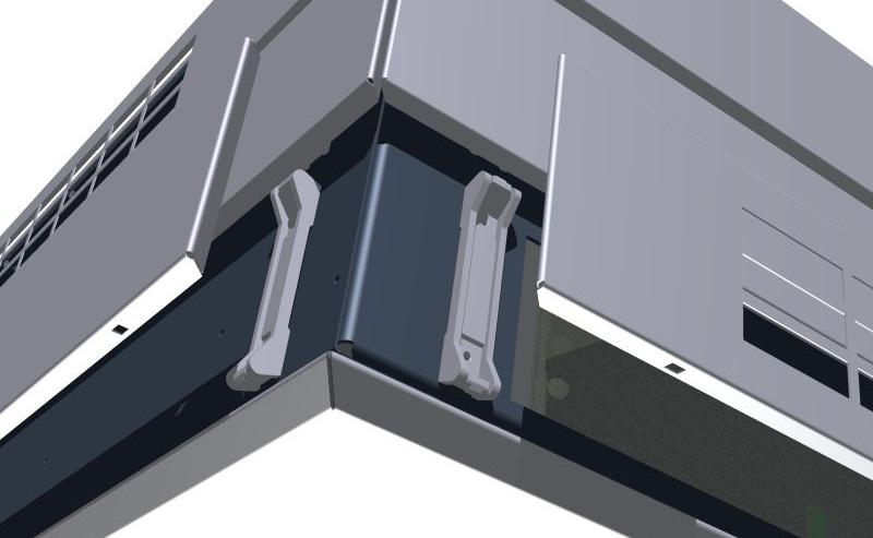 van de unit rondom de luchtaansluitingsfittingen, of bij de leidinggaten op de muur om onregelmatigheden op de muur of het plafond te compenseren..0. Monteren van panelen.