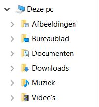 Verborgen of zichtbaar In het navigatievenster (aan de linkerzijde) staat soms een pijltje voor een onderdeel. Als het pijltje naar rechts wijst, zijn er onderliggende mappen.