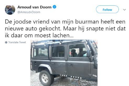 Fractievoorzitter van de PVV in Emmen Tom Kuilder retweet een afbeelding over het vermeende gevaar van blanke genocide. Het artikel is afkomstig van de neonazistische website Stormfront.