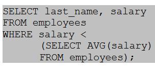 Nog een subquery Geef alle werknemers die minder dan