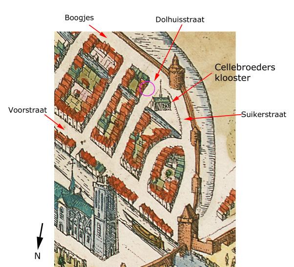 3. Bureauonderzoek Het plangebied ligt in de huidige Dolhuisstraat. De oudste vermelding van de straat dateert uit 1388.