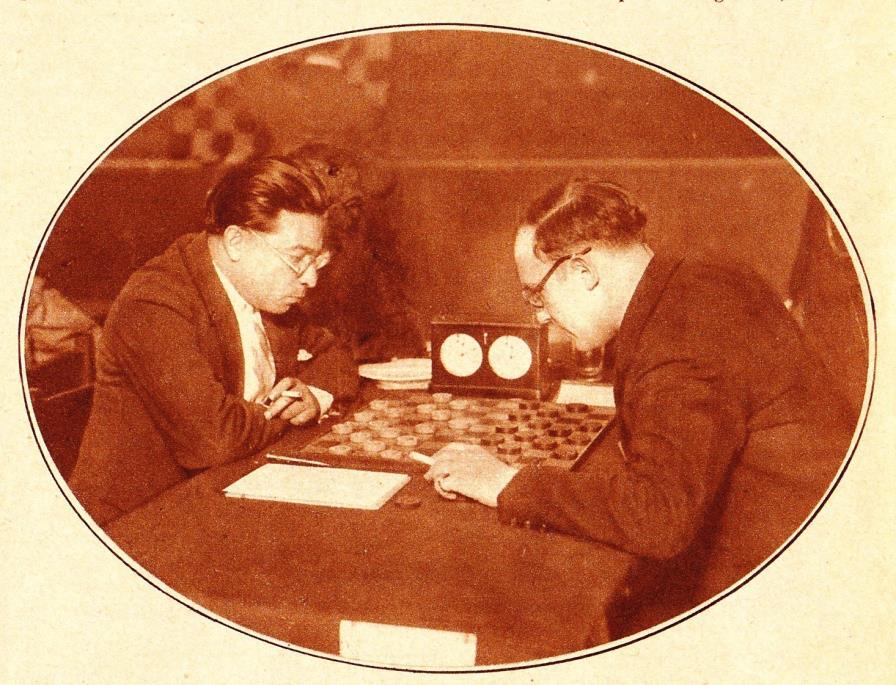 Herman de Jongh, rechts, in actie tijdens het WK 1928 te Amsterdam Ben Springer, links, werd daar de tweede Nederlandse wereldkampioen Originele zetting en de juiste auteur Mocht De Jongh zich in