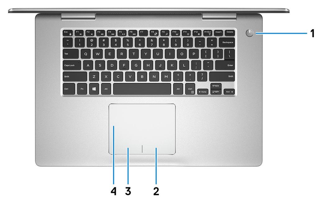 Onderplaat 1 Aan-uitknop Druk op deze knop om de computer in te schakelen als deze is uitgeschakeld of in de slaapstand staat.