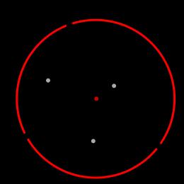 twee cirkels lijn en cirkel Kortste verbindingslijn stuk tussen twee cirkels o d = MN (r 1 + r 2) als alle punten van cirkel c 2 buiten cirkel c 1 liggen