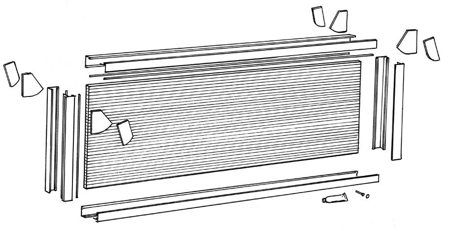 Montage-instructie Spie V780 Jondal Inhoud verpakking - 2 sets aluminium profielen op uitvalmaat - 2 sets aluminium profielen van 100 cm - 1 polycarbonaat helder of opaal dubbelwandige