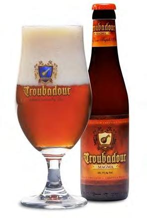 Troubadour Magma (33cl) 9% Brouwerij The Musketeers, Sint-Gillis-Waas Bierstijl Hoge gisting Hergisting op fles gecentrifugeerd Belgische Tripel IPA Belgian ale Gerstenmout, hop, gist, water.