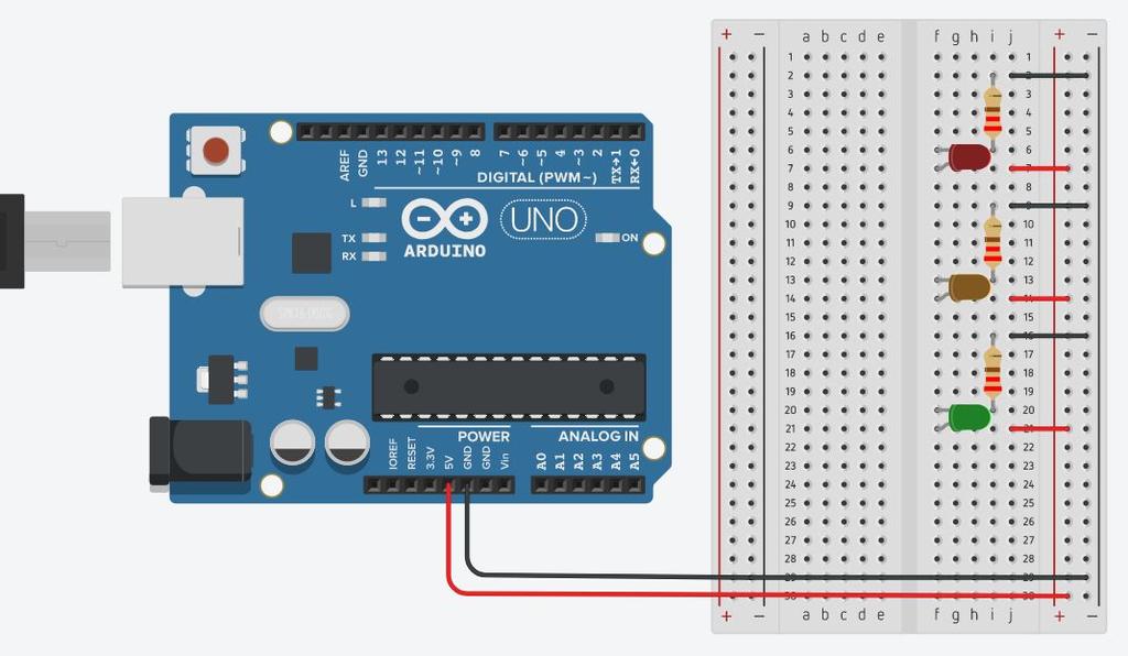 27 Schema 3-3 leds in Tinkercad