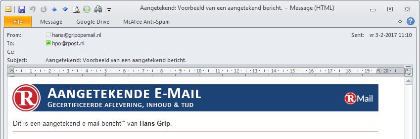 Hiernaast staat een voorbeeld van een deel van een dergelijk afleverbevestiging. In deze ontvangstbevestiging zit u de status van de levering [van uw bericht].